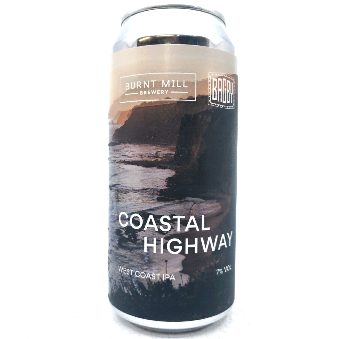 Burnt Mill x Bagby Coastal Highway West Coast IPA 7% (440ml can)-Hop Burns & Black