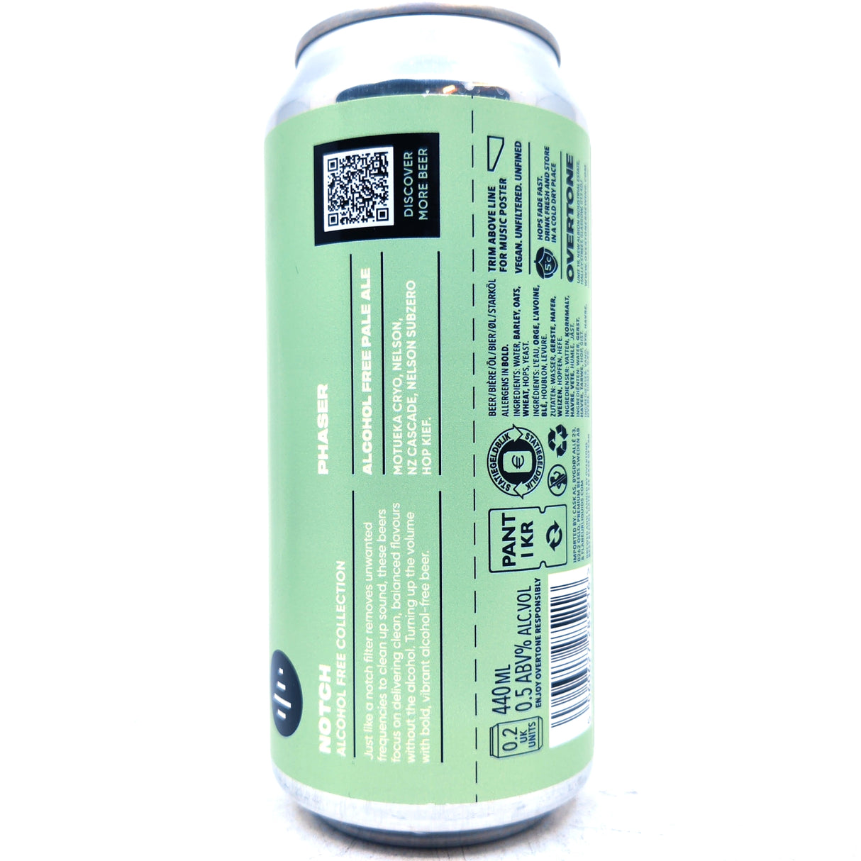 Overtone x We Can Be Friends Phaser Alcohol Free Pale Ale 0.5% (440ml can)-Hop Burns & Black