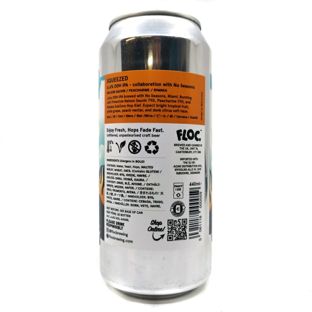 Floc Brewing x No Seasons Squeezed DDH IPA 6.6% (440ml can)-Hop Burns & Black