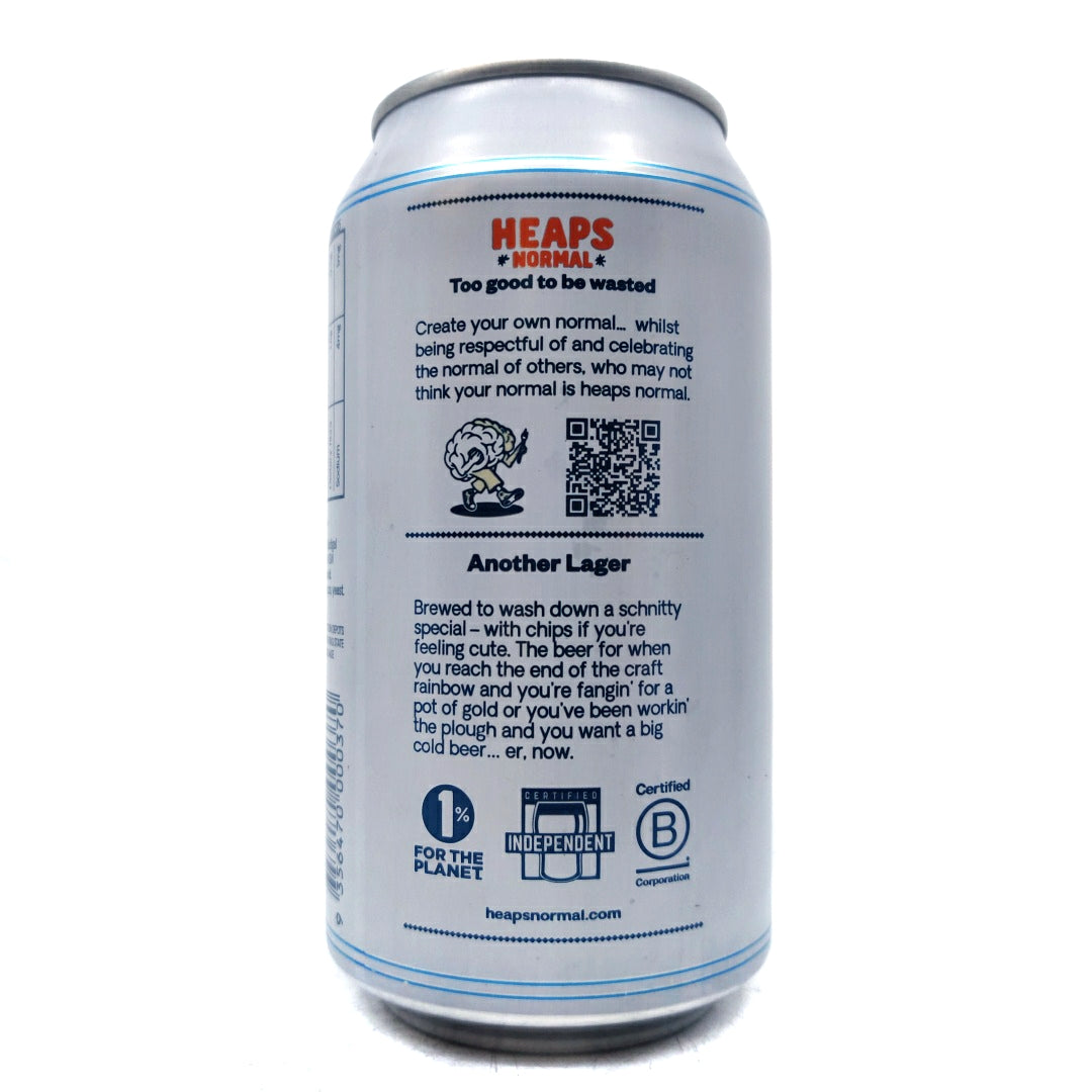 Heaps Normal Another Lager Non-Alcoholic Beer 0.5% (375ml can)-Hop Burns & Black