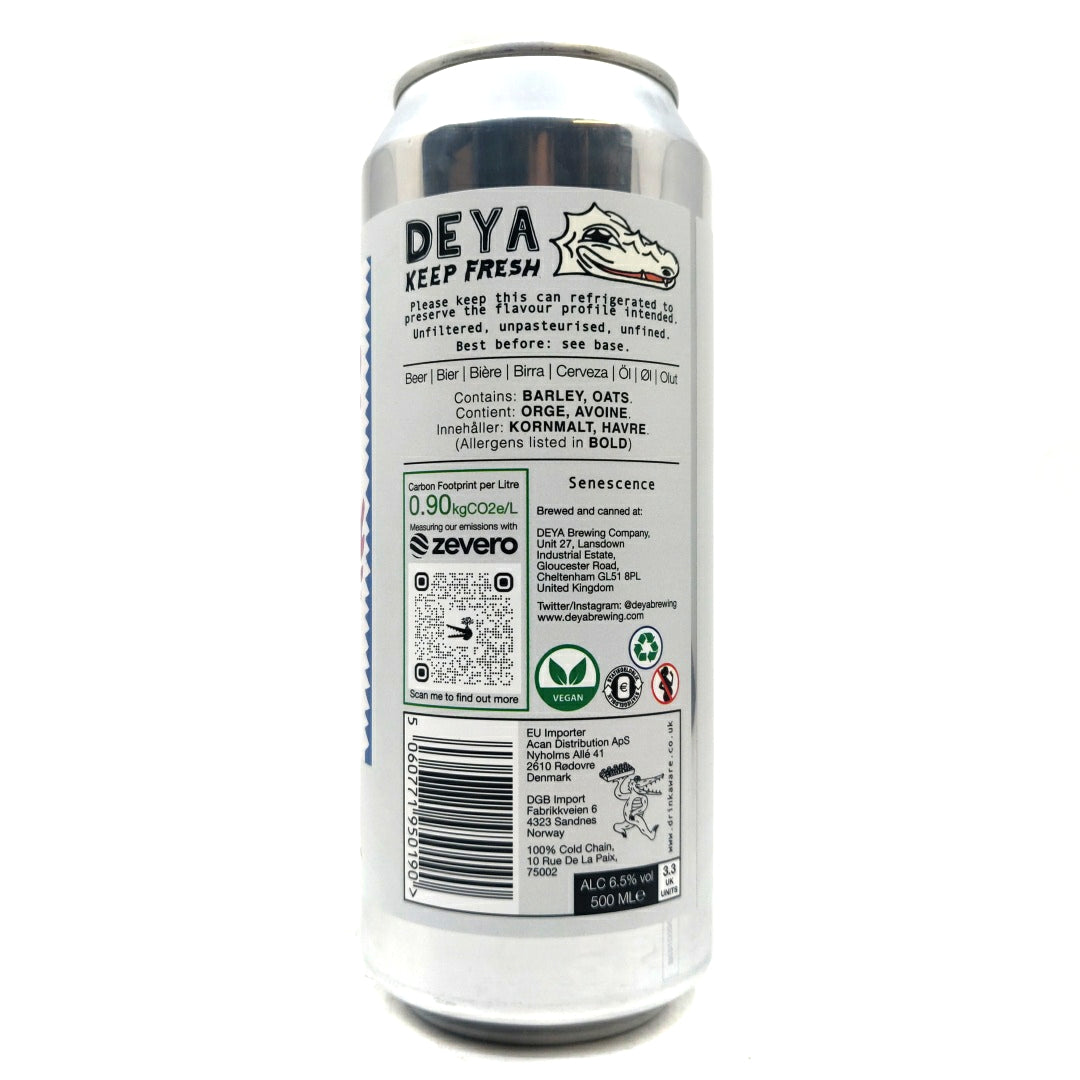 DEYA Senescence IPA 6.5% (500ml can)-Hop Burns & Black