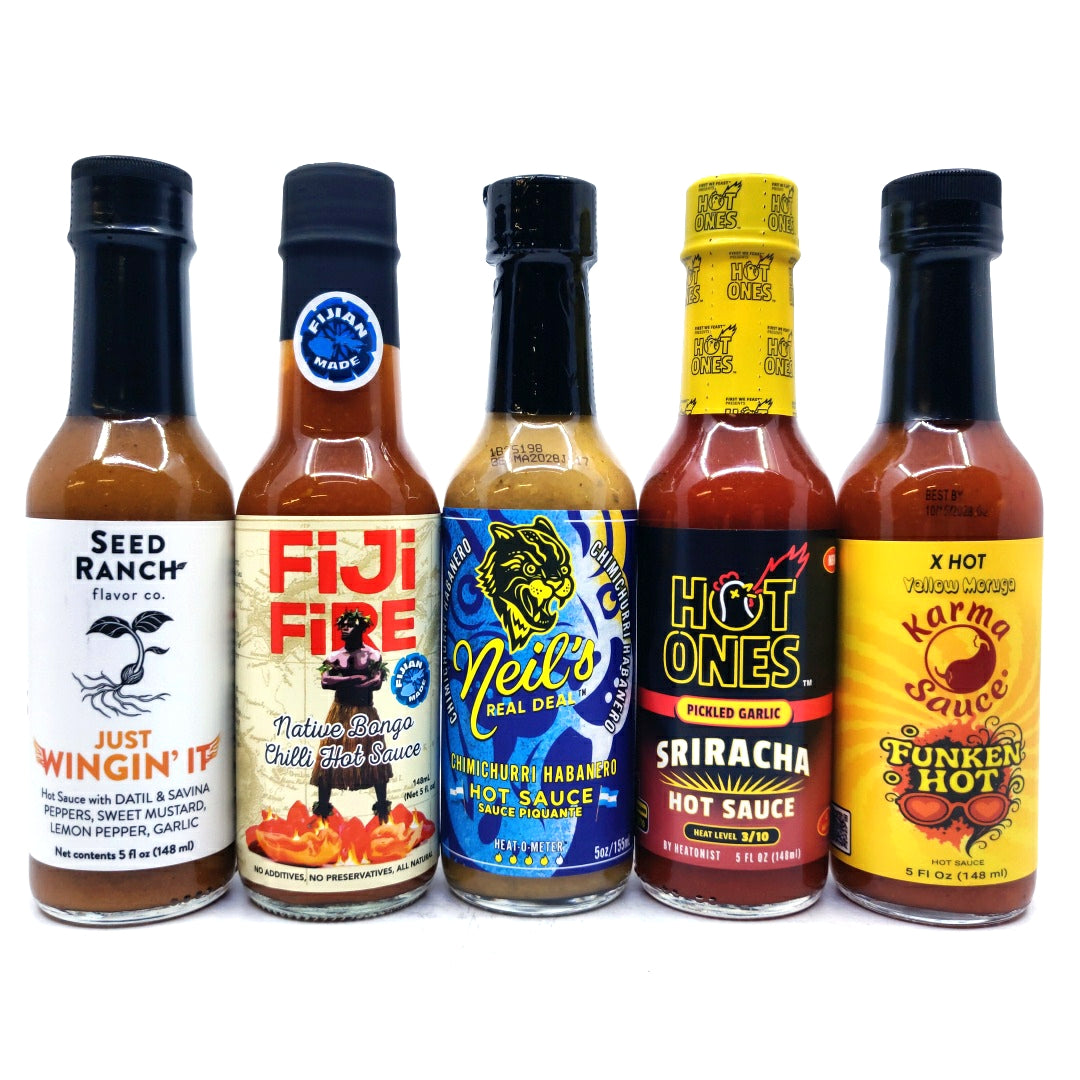 Hot Ones Mini Mix pack (5 sauces)-Hop Burns & Black