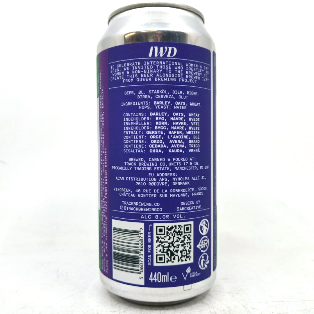 Track x Queer Brewing Wild & Precious Double IPA 8% (440ml can)-Hop Burns & Black