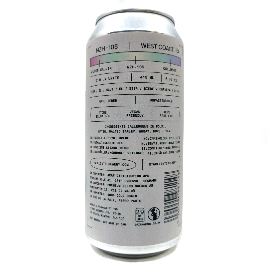 Two Flints NZ-105 Bract Project West Coast IPA 6.5% (440ml can)-Hop Burns & Black