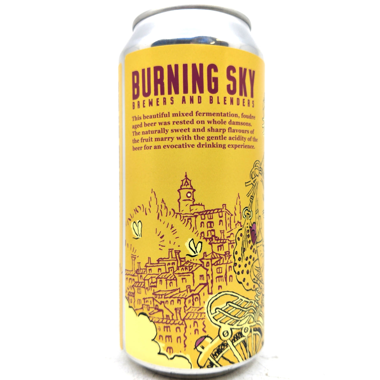 Burning Sky Le Coeur Damson Farmhouse Beer 5.2% (440ml can)-Hop Burns & Black