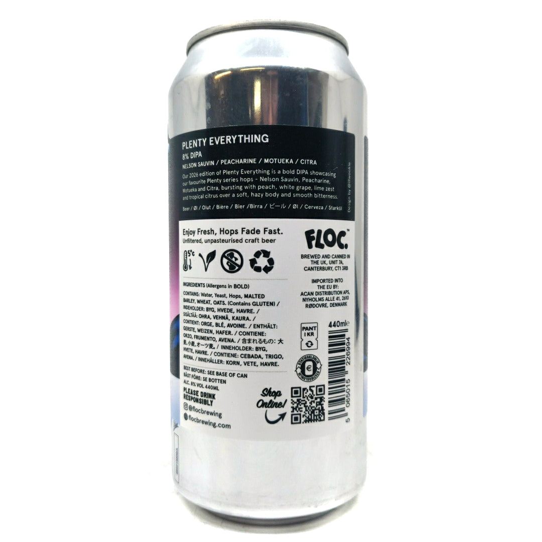Floc Brewing Plenty Everything Double IPA 8% (440ml can)-Hop Burns & Black