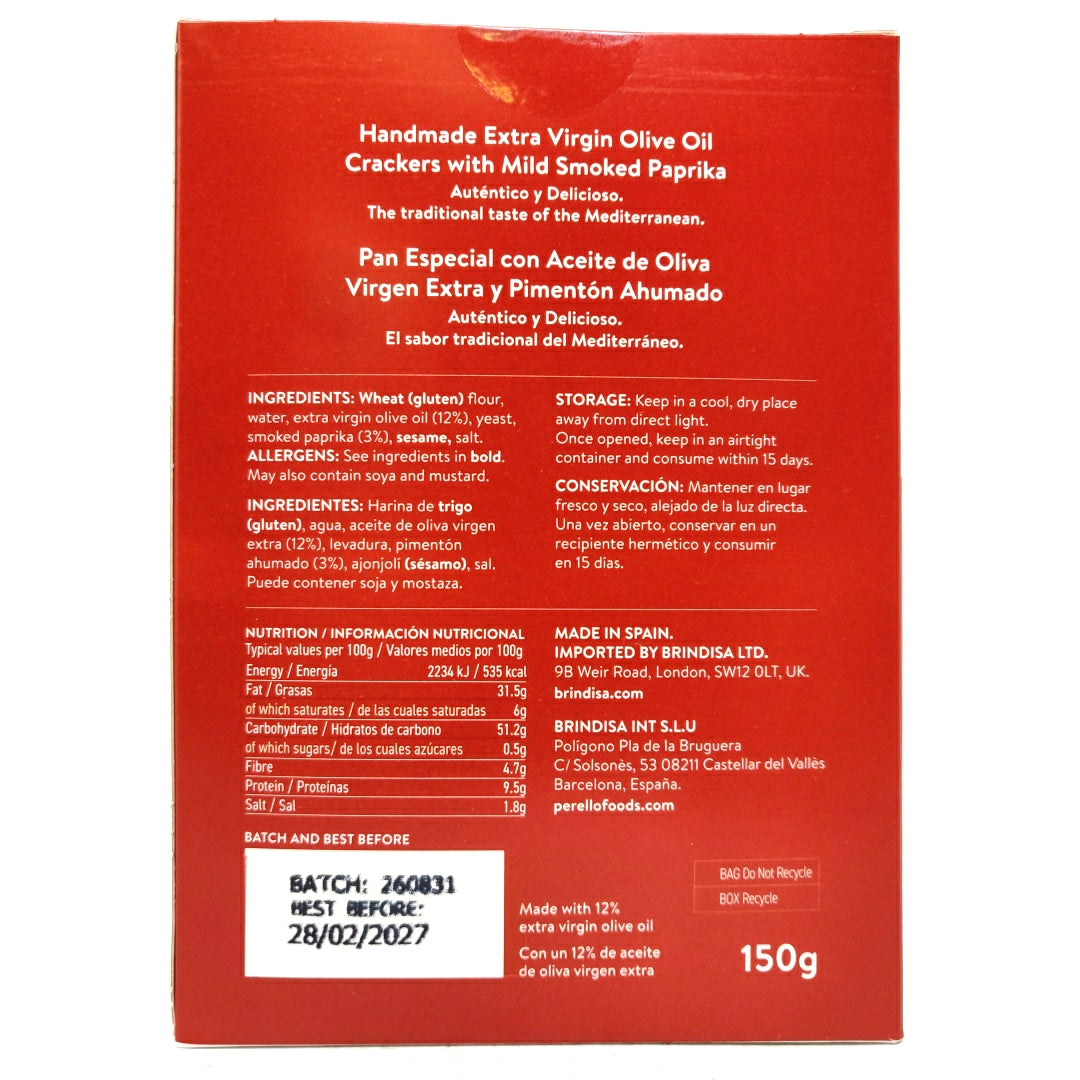 Perello Paprika Olive Oil Reganas Crackers (150g)