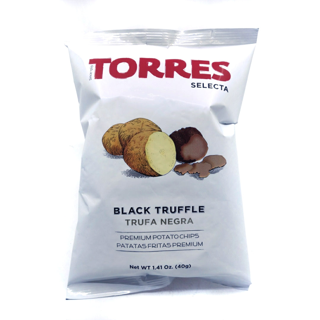 Torres Black Truffle Potato Crisps (40g)-Hop Burns & Black