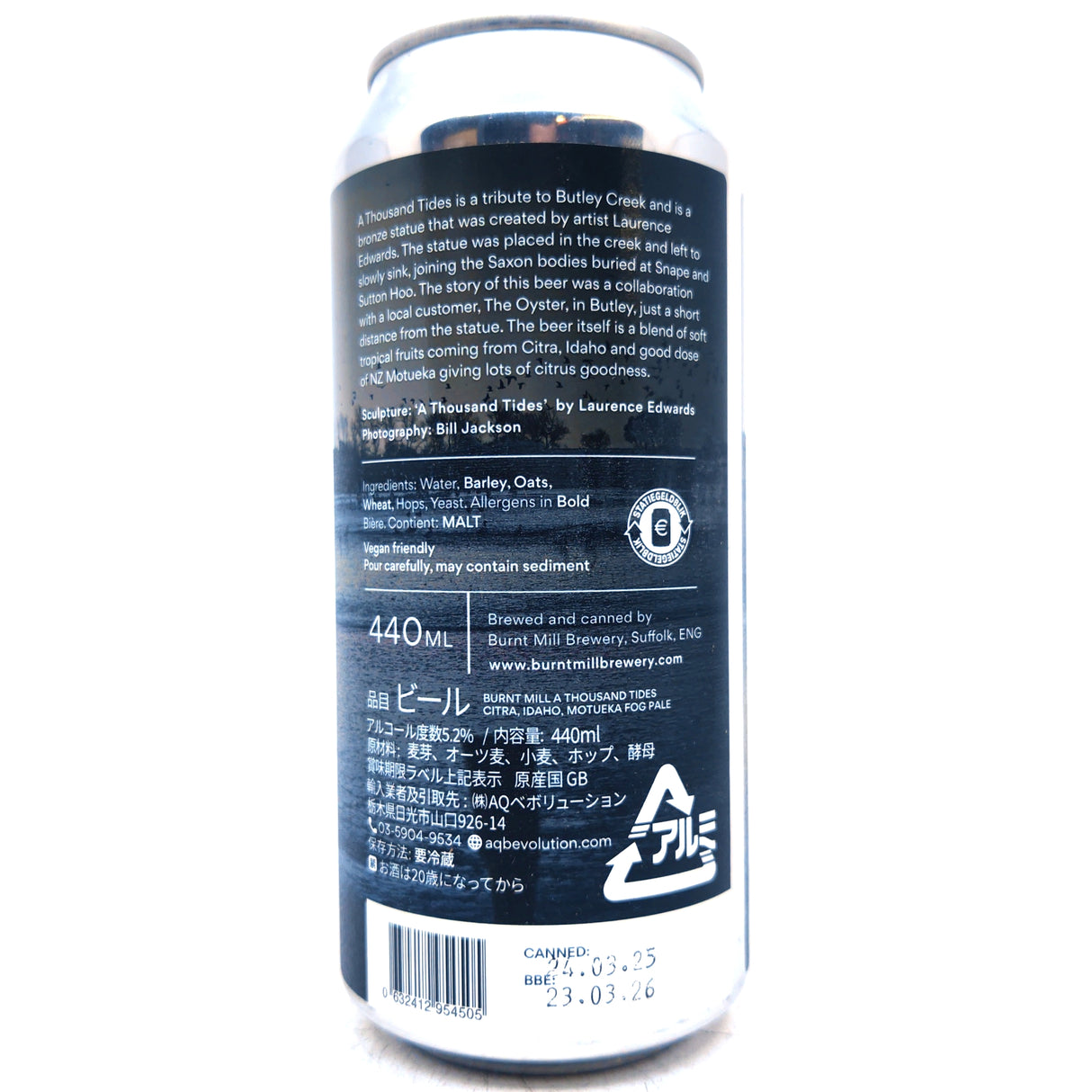 Burnt Mill A Thousand Tides Fog Pale Ale 5.2% (440ml can)-Hop Burns & Black
