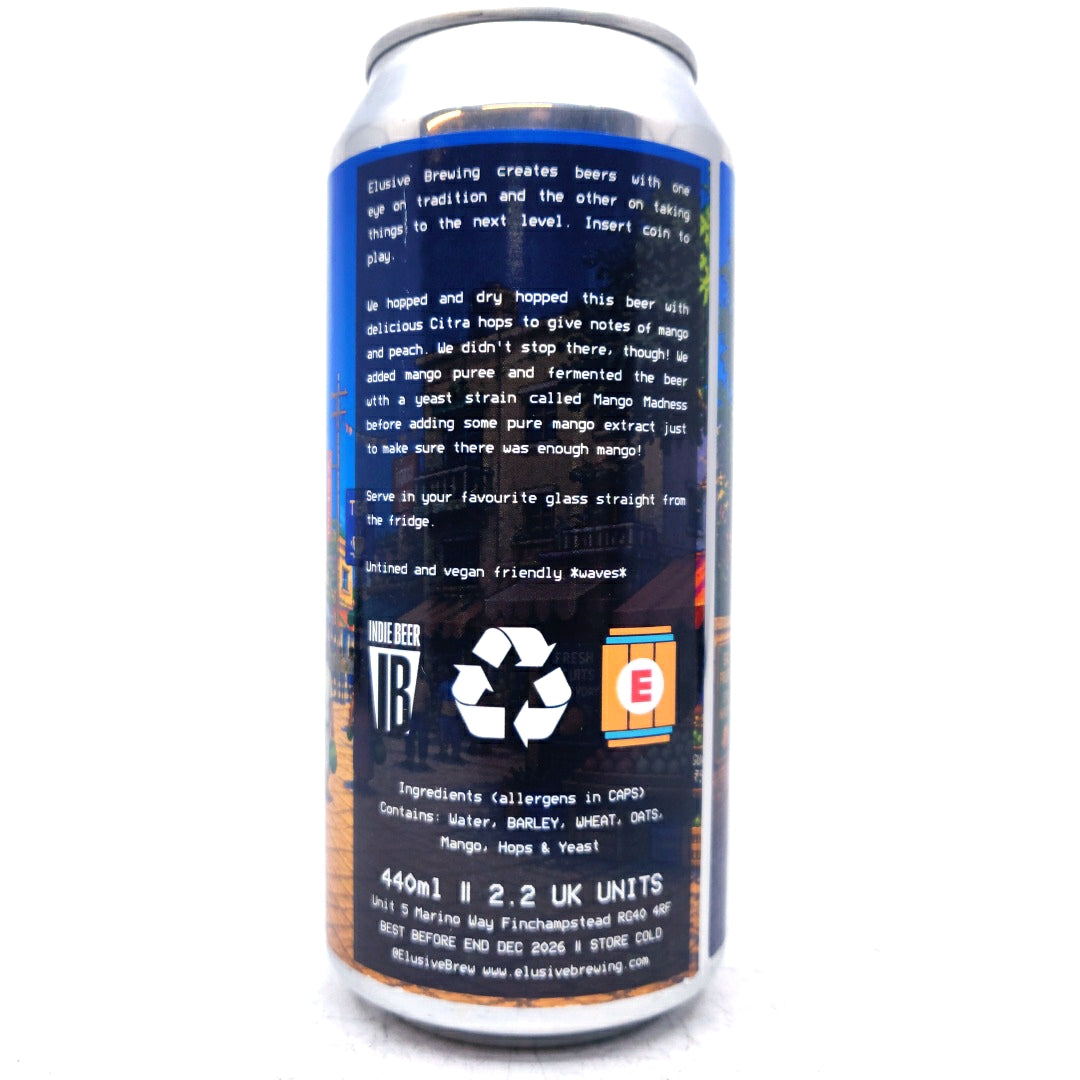 Elusive Brewing Quench Mango & Citra Hazy Pale Ale 5% (440ml can)-Hop Burns & Black