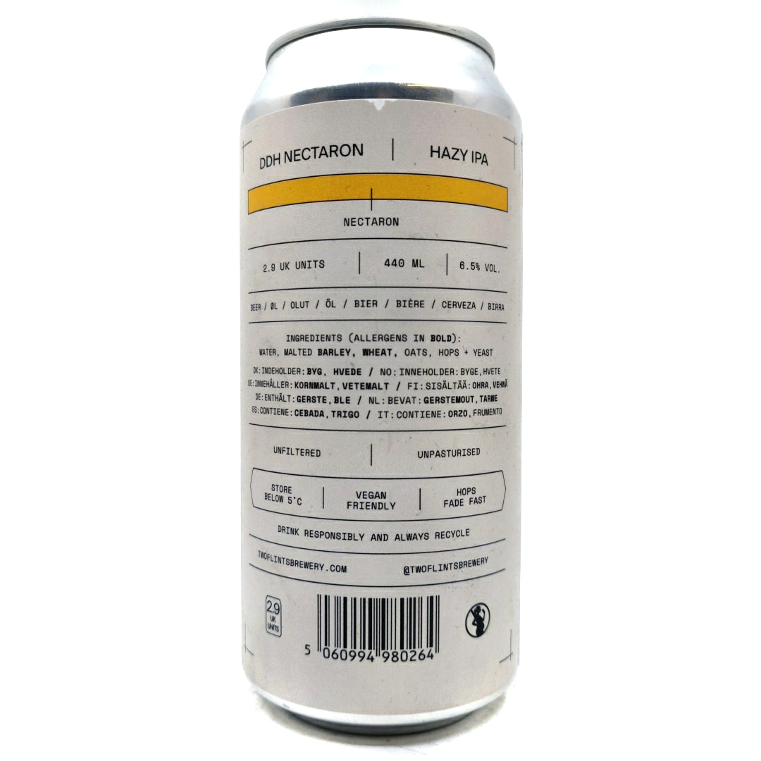 Two Flints DDH Nectaron IPA 6.5% (440ml can)-Hop Burns & Black
