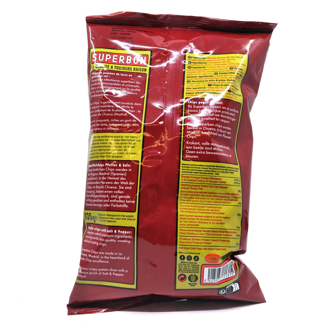 Superbon Salt & Pepper Crisps (125g)-Hop Burns & Black