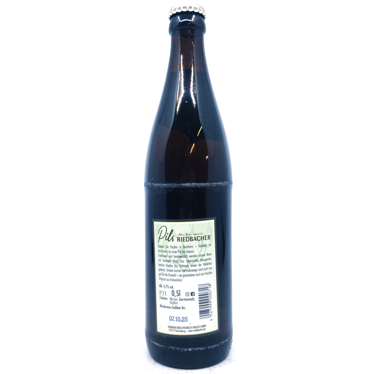 Riedbacher Franken Brau Pils 4.9% (500ml)-Hop Burns & Black