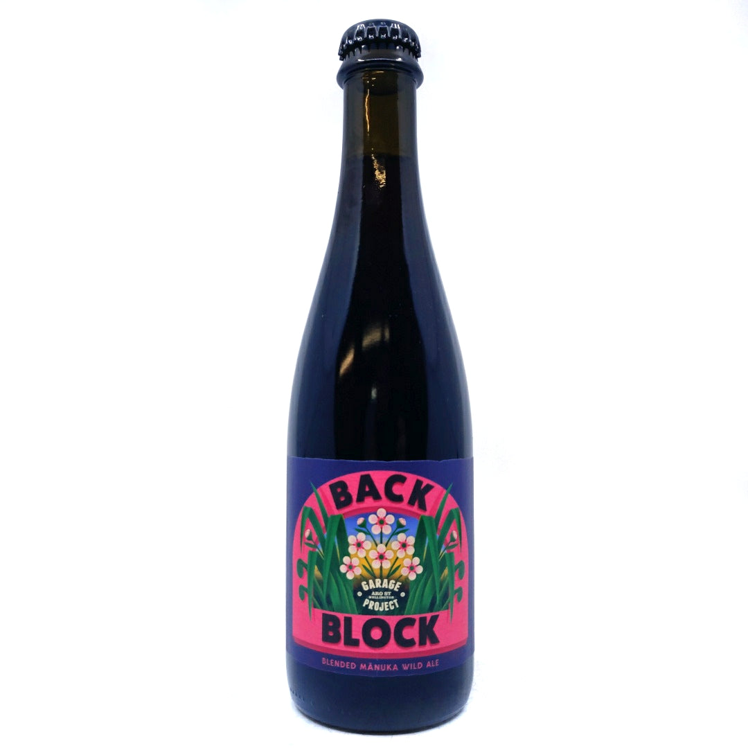 Garage Project Back Block Blended Manuka Wild Ale 6.7% (375ml)-Hop Burns & Black