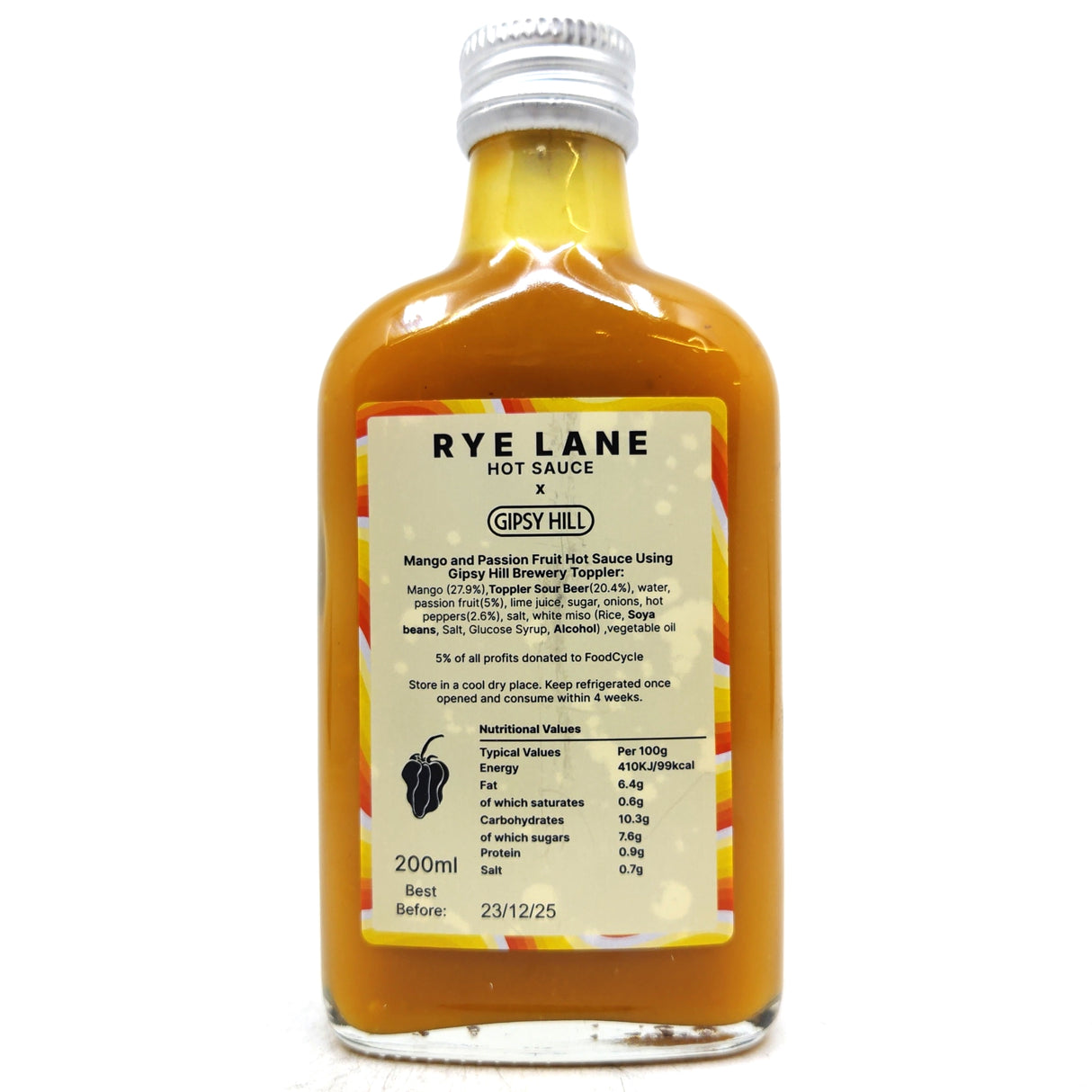 Rye Lane x Gipsy Hill Toppler Hot Sauce (200ml)-Hop Burns & Black