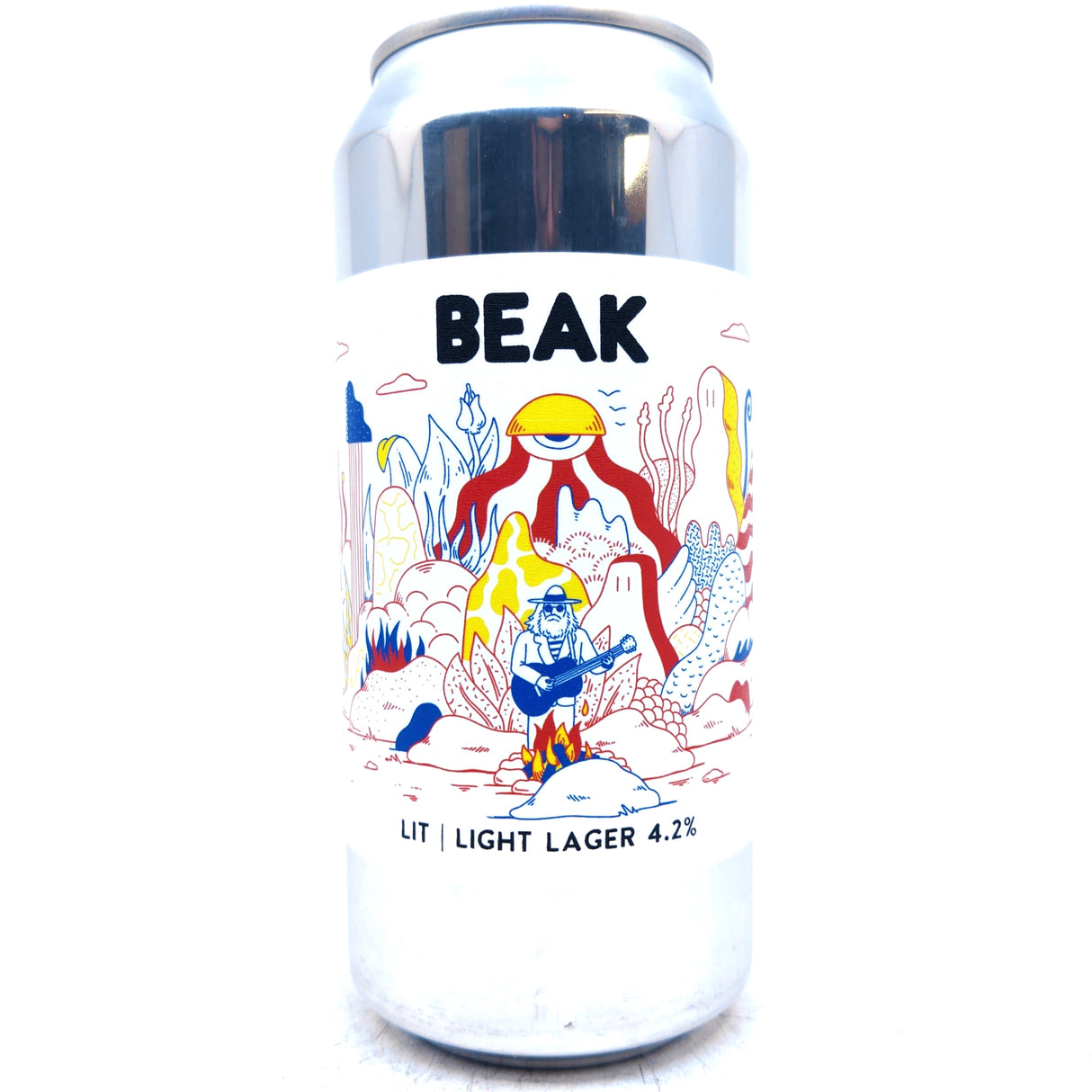 Beak Brewery Lit Light Lager 4.2% (440ml can)-Hop Burns & Black