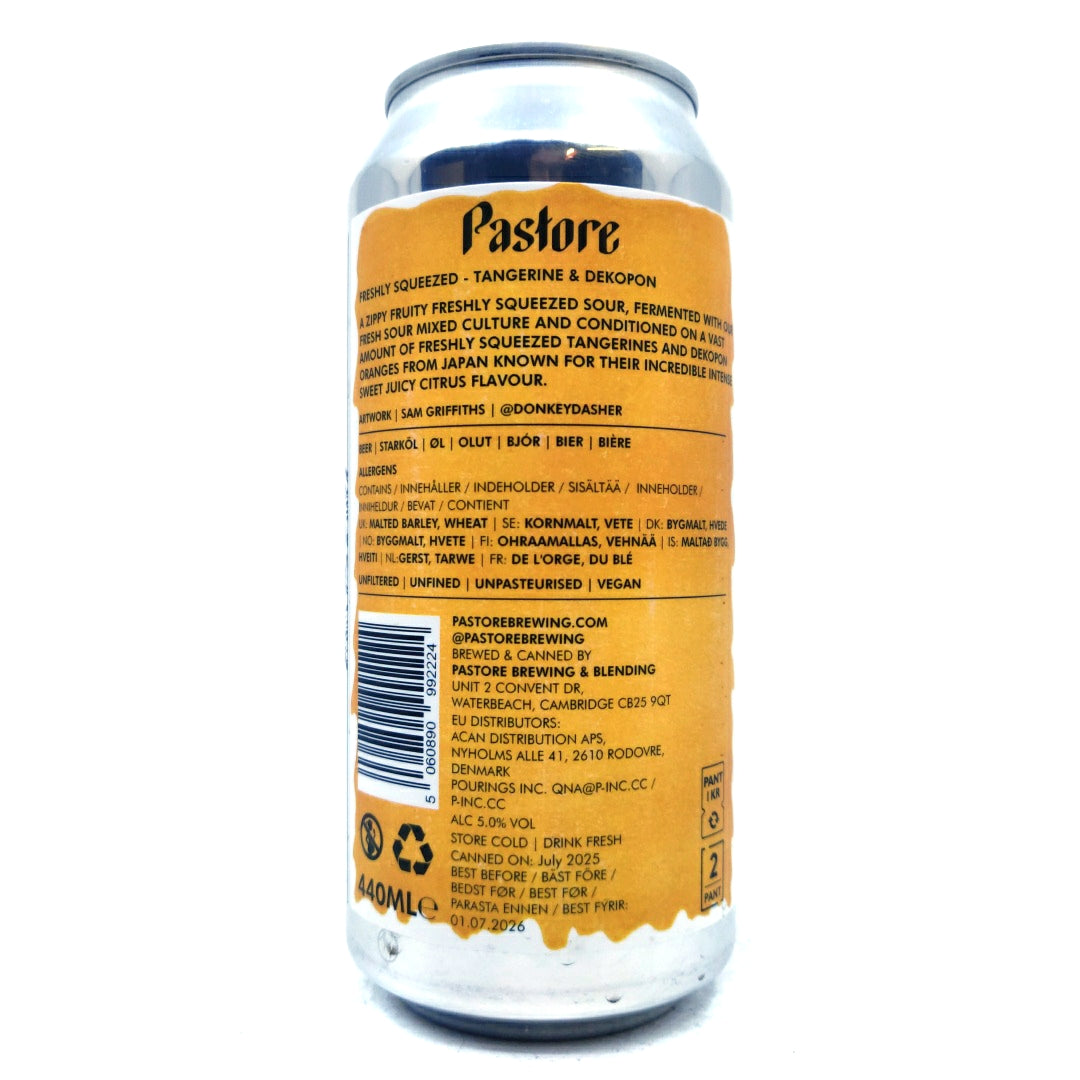 Pastore Freshly Squeezed Tangerine & Dekopon Sour 5% (440ml can)-Hop Burns & Black