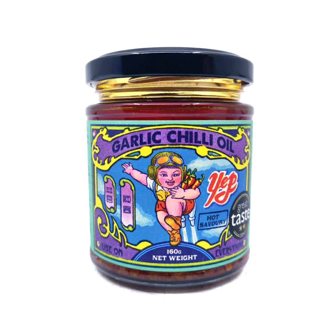 Yep Kitchen Garlic Chilli Oil (150g)-Hop Burns & Black