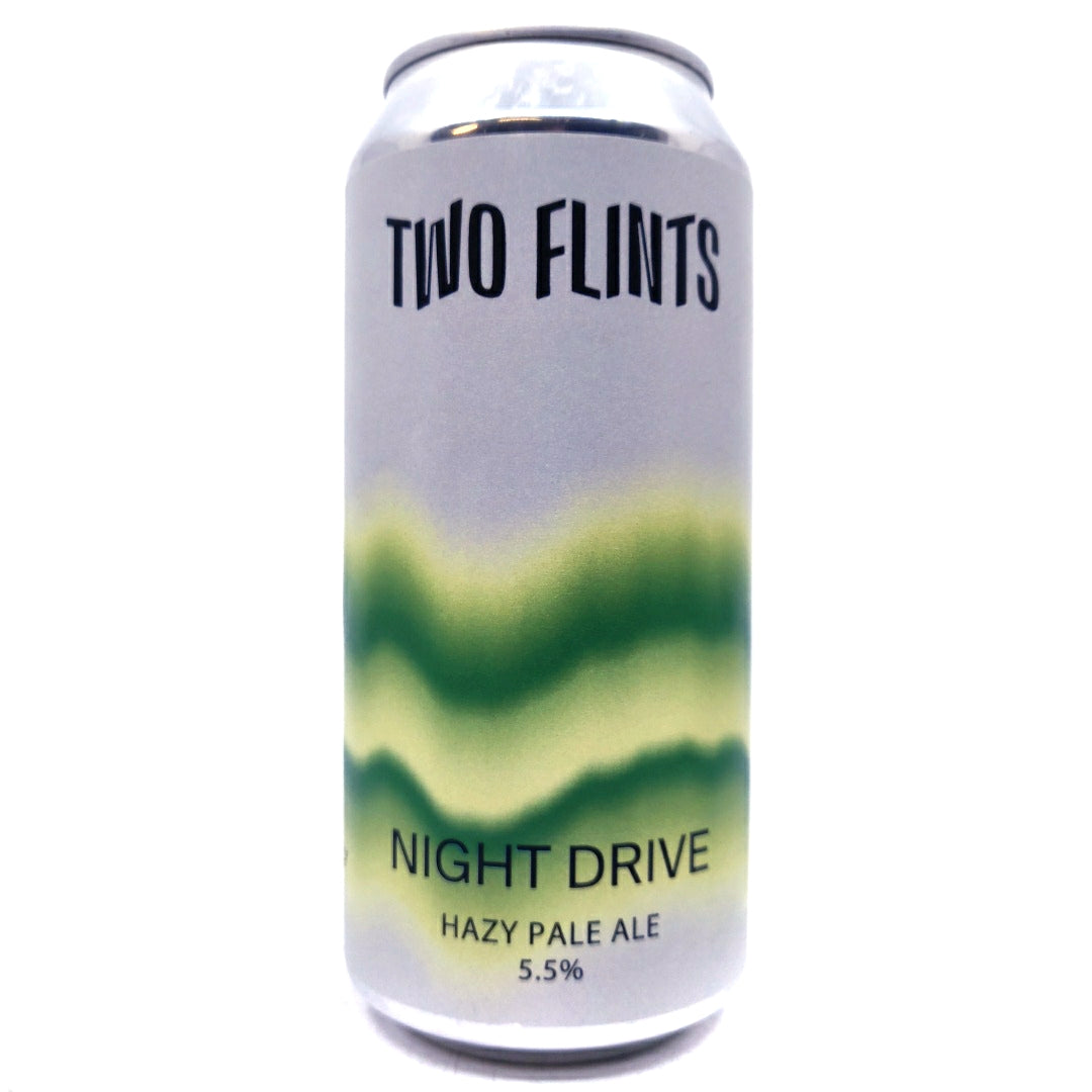 Two Flints Night Drive Hazy Pale Ale 5.5% (440ml can)-Hop Burns & Black