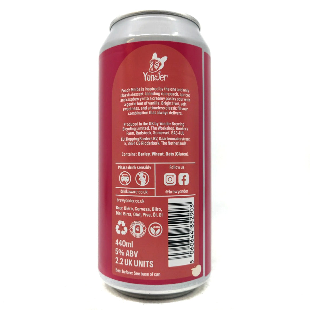 Yonder Peach Melba Fruit Sour 5% (440ml can)-Hop Burns & Black