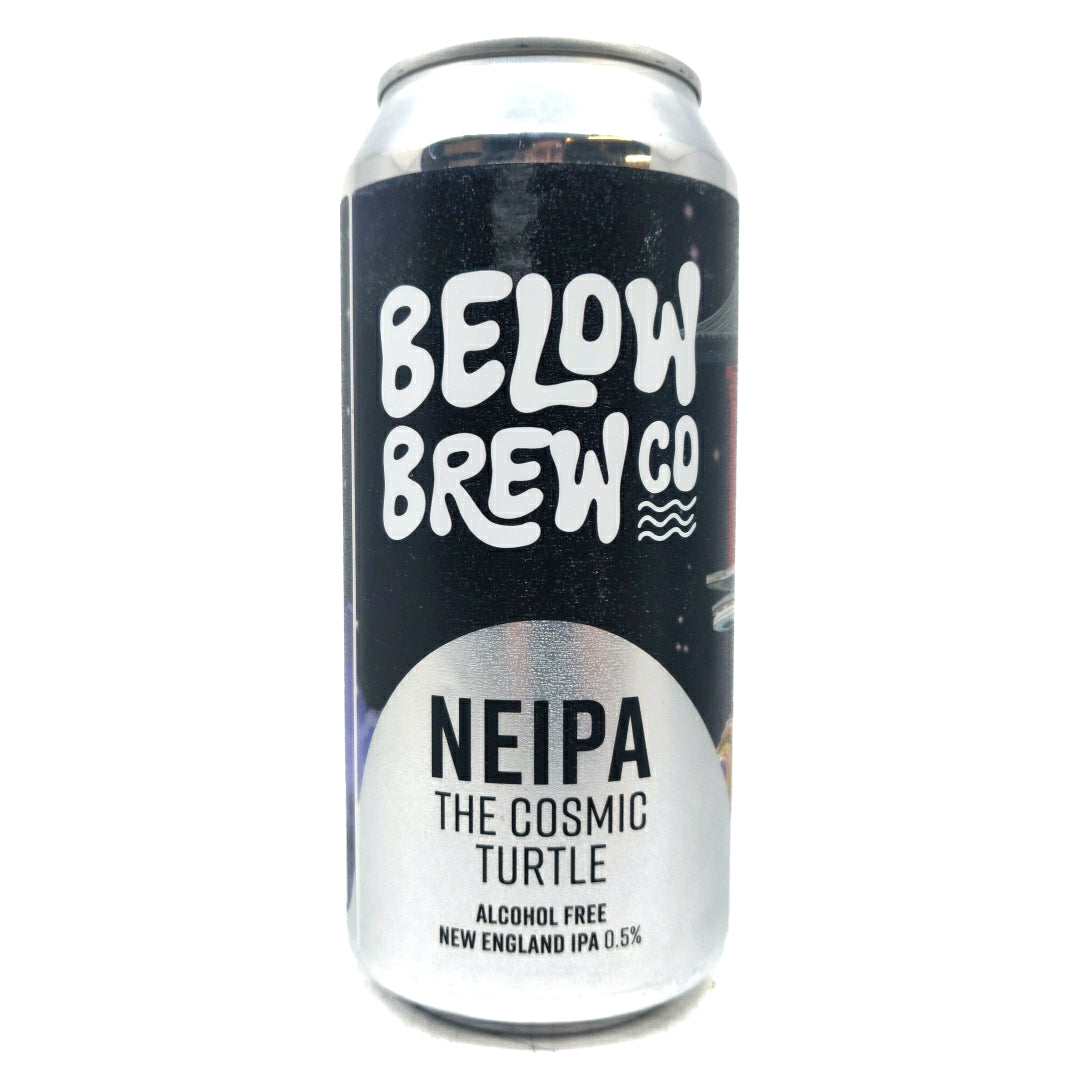 Below Brew Co NEIPA the Cosmic Turtle Alcohol Free IPA 0.5% (440ml can)-Hop Burns & Black