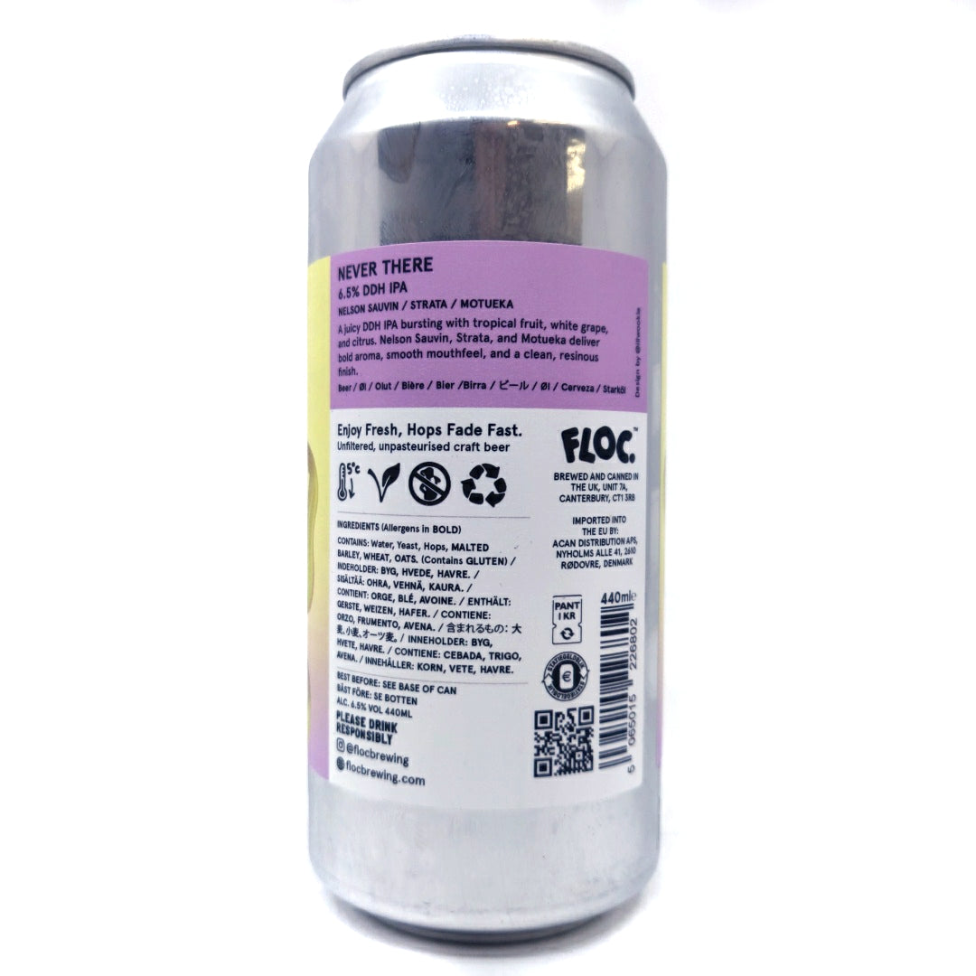 Floc Brewing Never There DDH IPA 6.5% (440ml can)-Hop Burns & Black