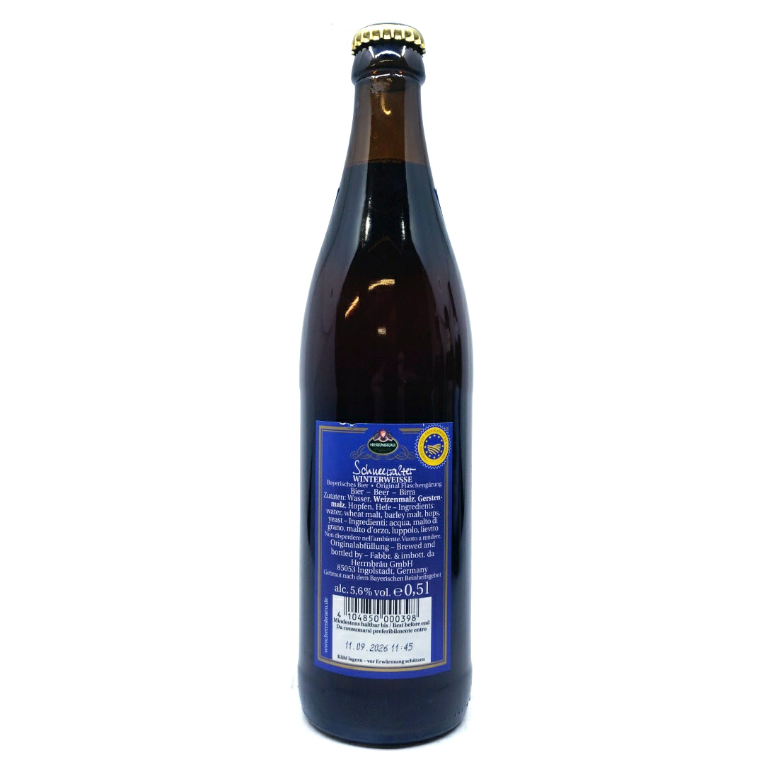 Herrnbrau Schneewalzer Winterweisse 5.6% (500ml)-Hop Burns & Black