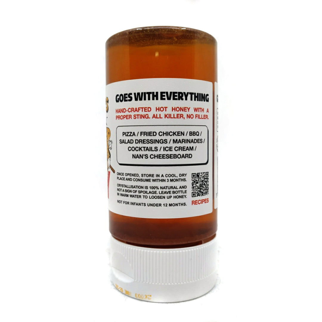 Dr Sting's Hot Honey (180ml)-Hop Burns & Black