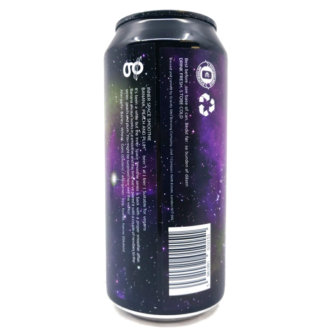 Gravity Well Inner Space Smoothie: Banana, Peach & Plum Sour 4.5% (440ml can)-Hop Burns & Black