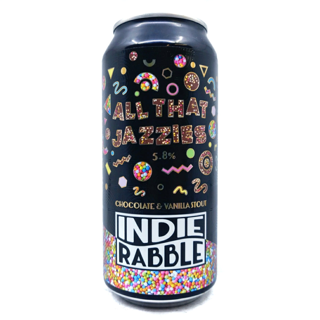Indie Rabble All That Jazzies Stout 5.8% (440ml can)-Hop Burns & Black