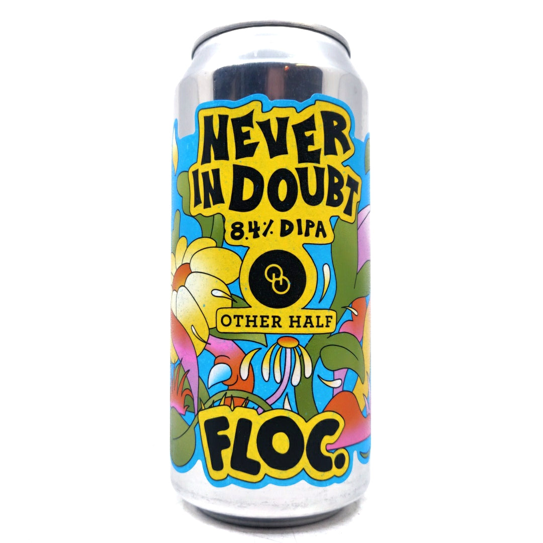 Floc Brewing x Other Half Never In Doubt Double IPA 8.4% (440ml can)-Hop Burns & Black