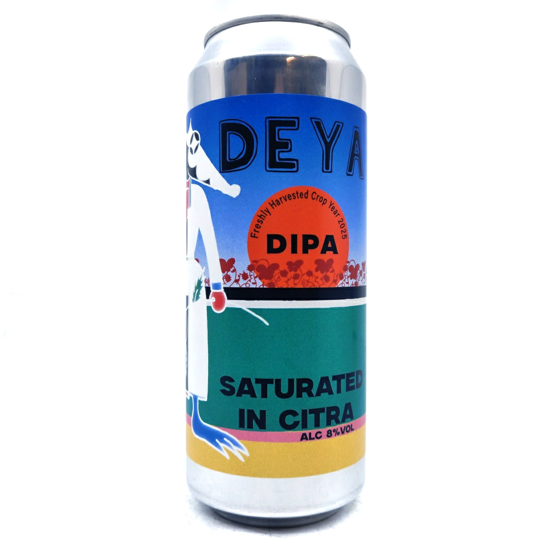 DEYA Saturated in Citra Double IPA 8% (500ml can)-Hop Burns & Black
