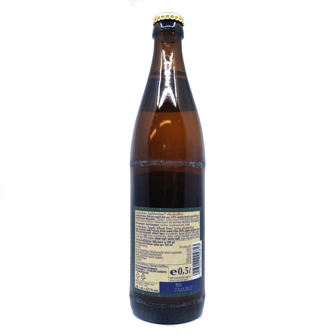 Kloster Andechs Alcohol-free Apfelweisse 0.5% (500ml)-Hop Burns & Black