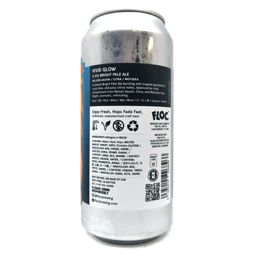 Floc Brewing Vivid Glow Pale Ale 5.4% (440ml can)-Hop Burns & Black