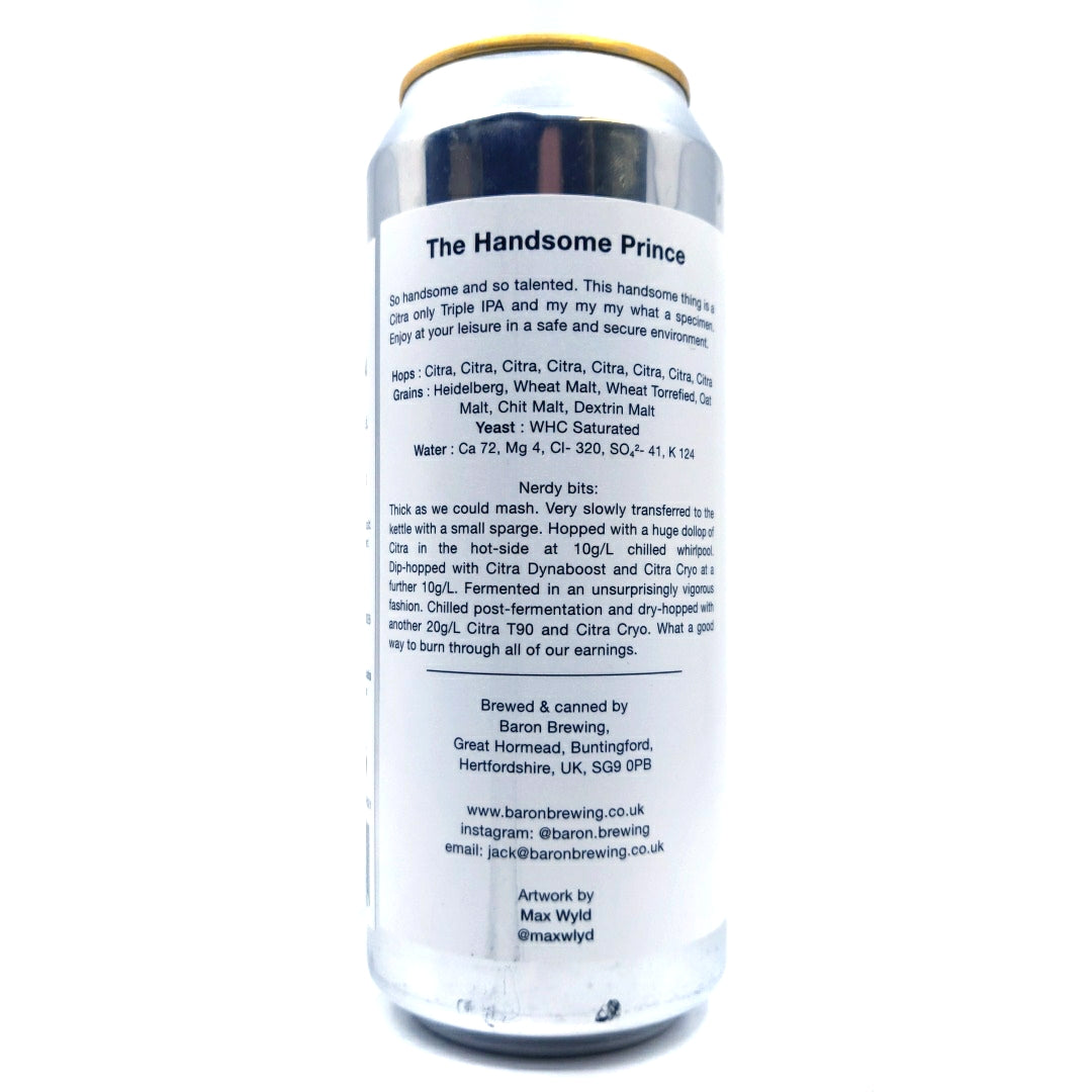 Baron Brewing The Handsome Prince Triple IPA 10% (500ml can)-Hop Burns & Black