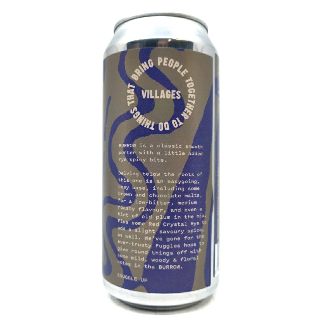 Villages Burrow Porter 4.2% (440ml can)-Hop Burns & Black