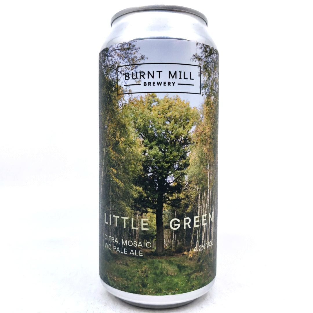 Burnt Mill Little Green West Coast Pale Ale 4.2% (440ml can)-Hop Burns & Black