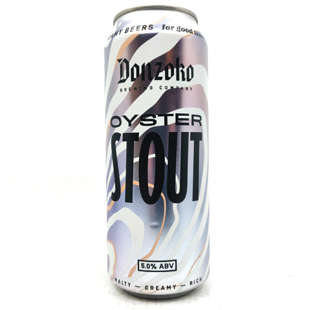 Donzoko Oyster Stout 5% (500ml can)-Hop Burns & Black