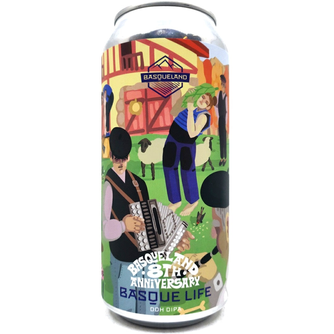 Basqueland Basque Life Double IPA 8% (440ml can)-Hop Burns & Black