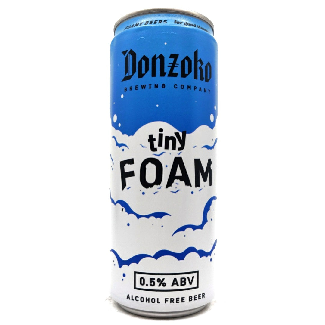 Donzoko Tiny Foam Lager 0.5% (330ml can)-Hop Burns & Black