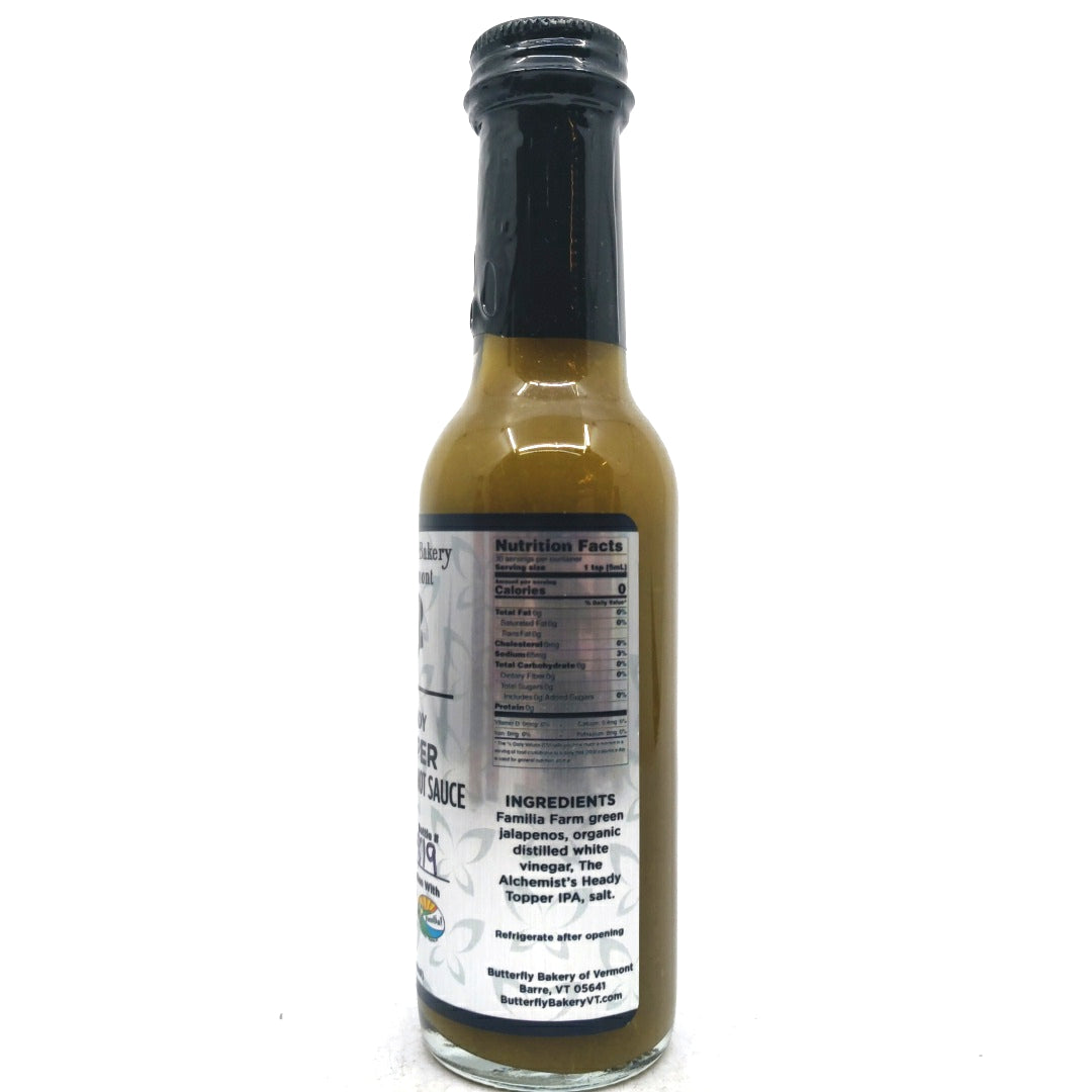 Butterfly Bakery Heady Topper Hot Sauce (148ml)-Hop Burns & Black