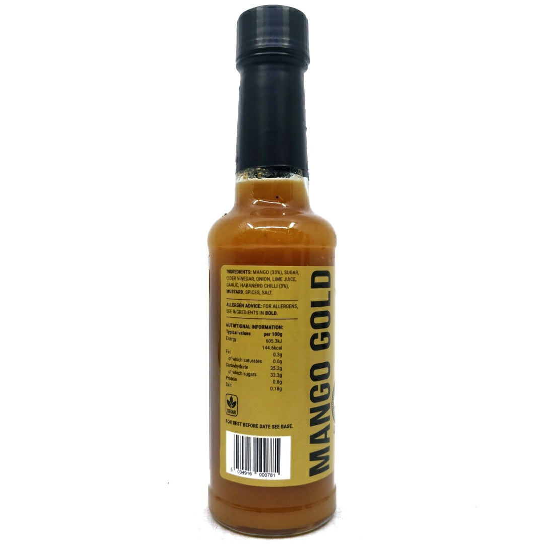 Jaz Coleman Special Reserve Mango Gold Frenzy Hot Sauce (140ml)-Hop Burns & Black