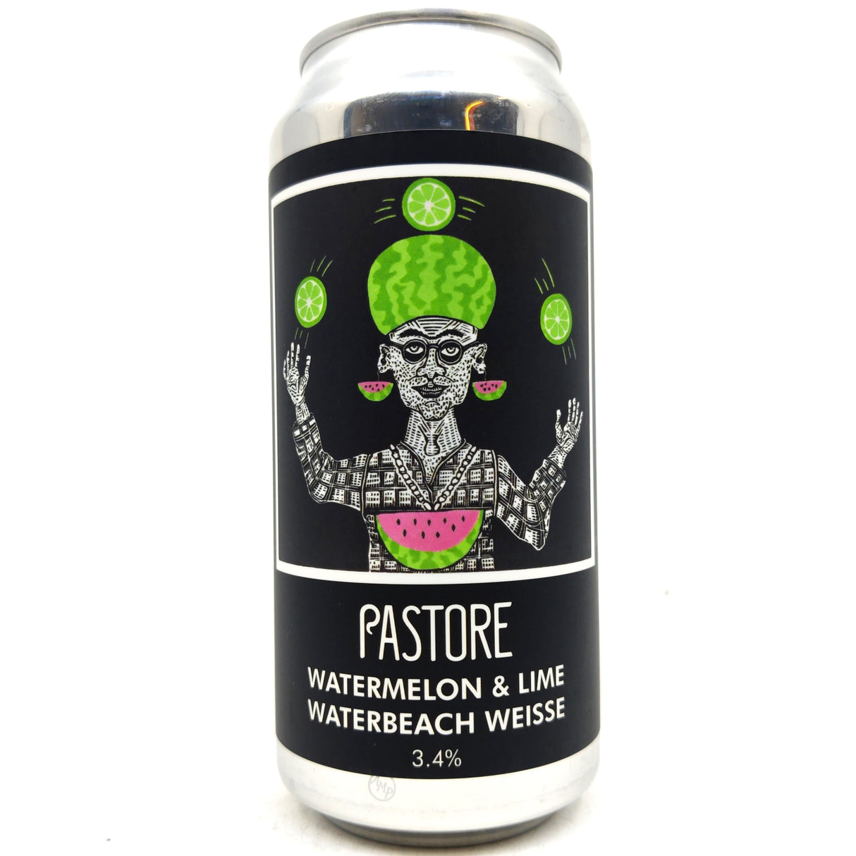 Pastore Watermelon & Lime Waterbeach Weisse 3.4% (440ml can)-Hop Burns & Black