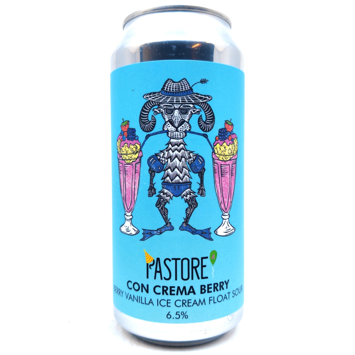 Pastore Con Crema Berry Sour 6.5% (440ml can)-Hop Burns & Black