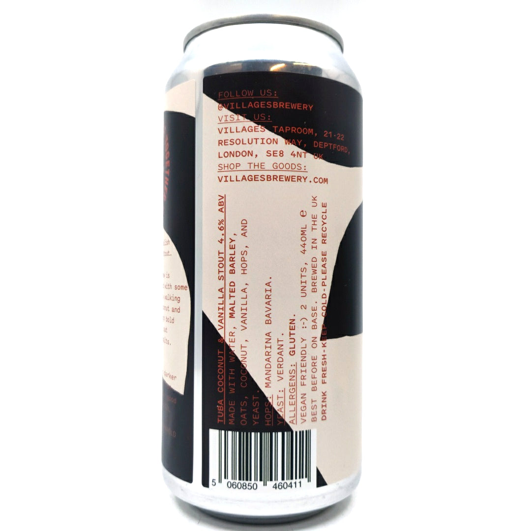 Villages Tuba Coconut & Vanilla Stout 4.6% (440ml can)-Hop Burns & Black