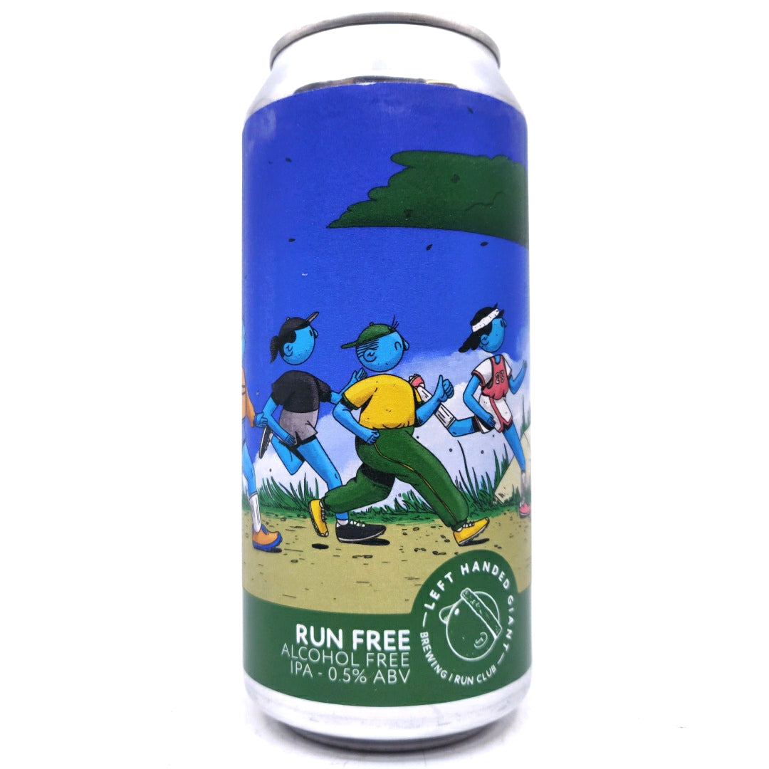 Left Handed Giant Brewpub Run Free Alcohol Free Pale Ale 0.5% (440ml can)-Hop Burns & Black