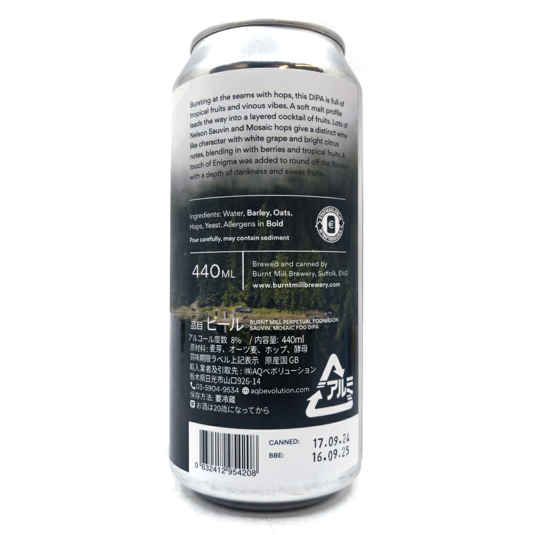 Burnt Mill Perpetual Fog Double IPA 8% (440ml can)-Hop Burns & Black