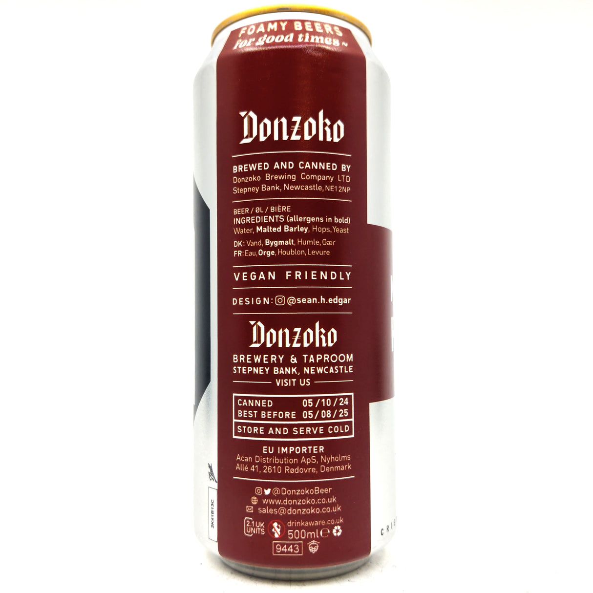 Donzoko Northern Helles Unfiltered Lager 4.2% (500ml can)-Hop Burns & Black