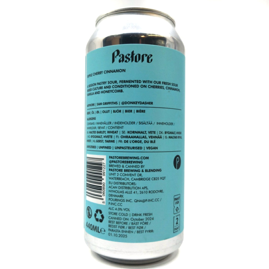 Pastore Cherry Cinnamon Ripple Sour 4% (440ml can)-Hop Burns & Black