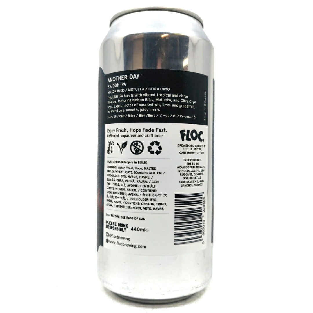 Floc Brewing Another Day DDH IPA 6% (440ml can)-Hop Burns & Black